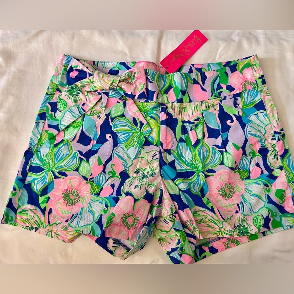 Lilly Pulitzer Pink and Blue Floral Women's Shorts